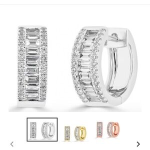 White Gold Diamond Huggies